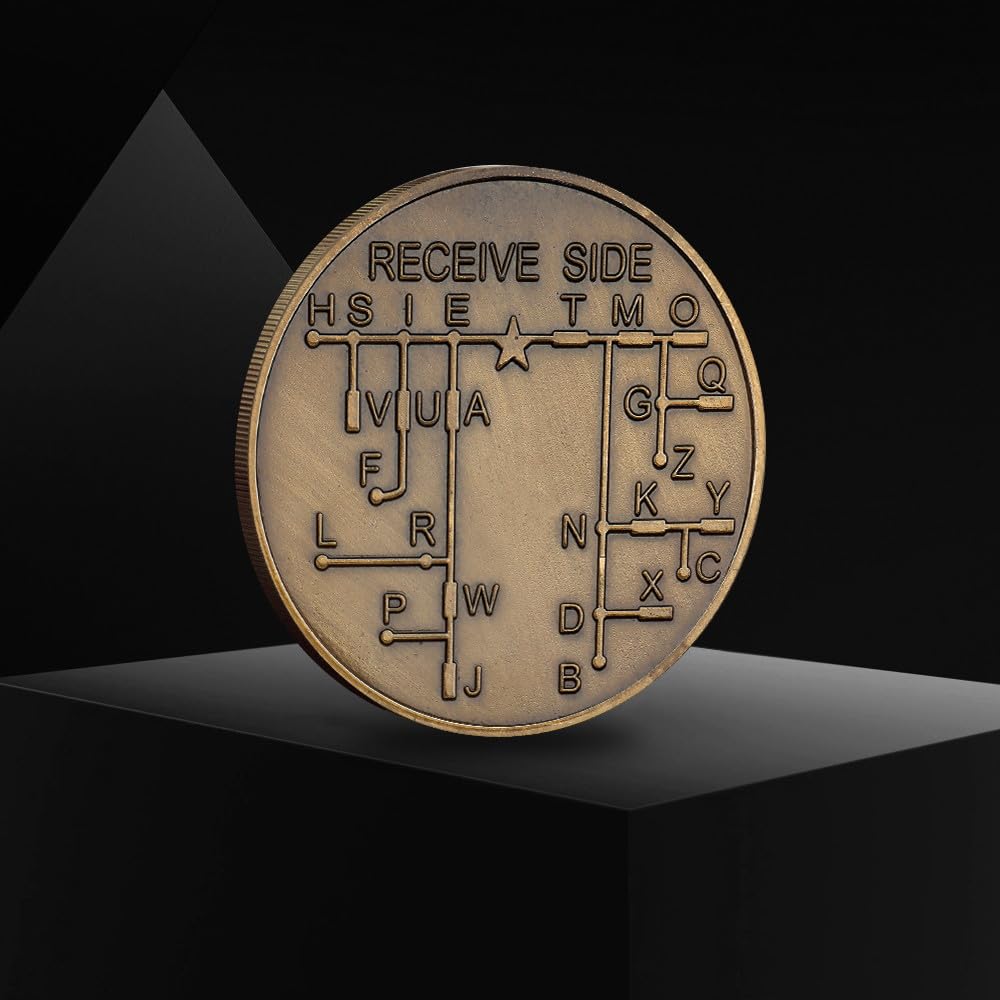 Fasmesk Morse Code Coin with polished finish for durable display