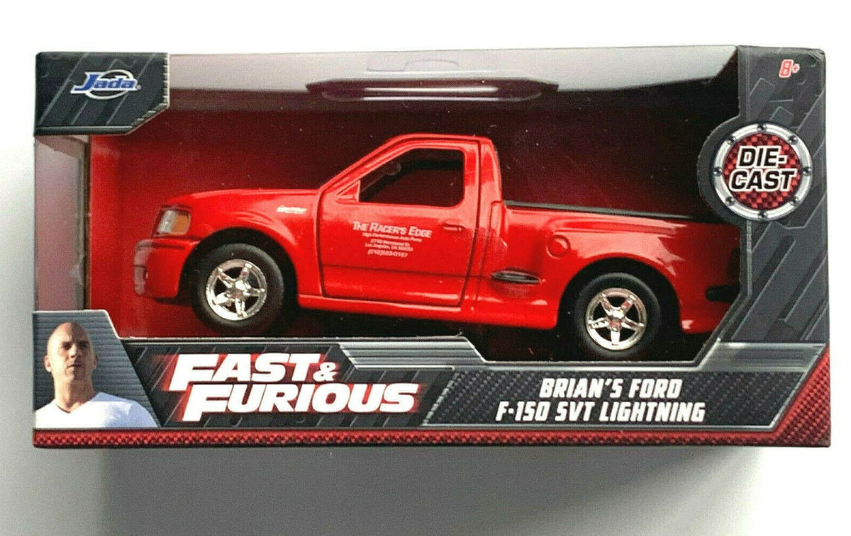 Fast & Furious Brians Ford SVT Lightning red die-cast truck for display and collection