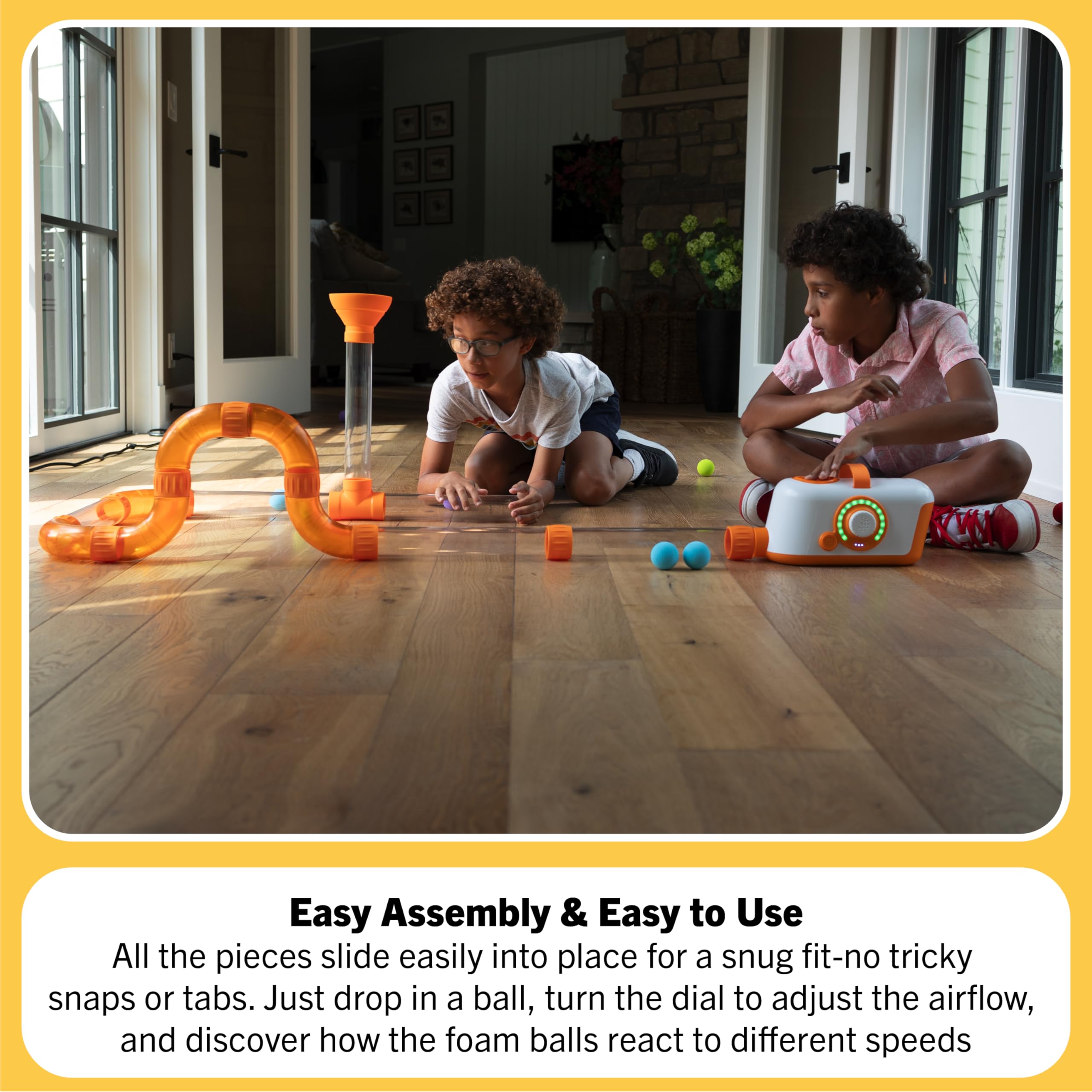 Fat Brain Toys Air Toobz rechargeable battery enables longer sessions.