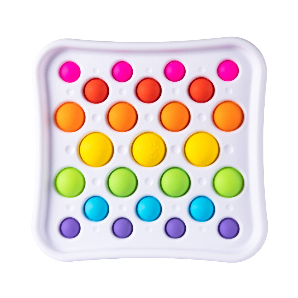 Fat Brain Toys Dimpl Pops Deluxe close-up bubbles for tactile satisfaction and focus.