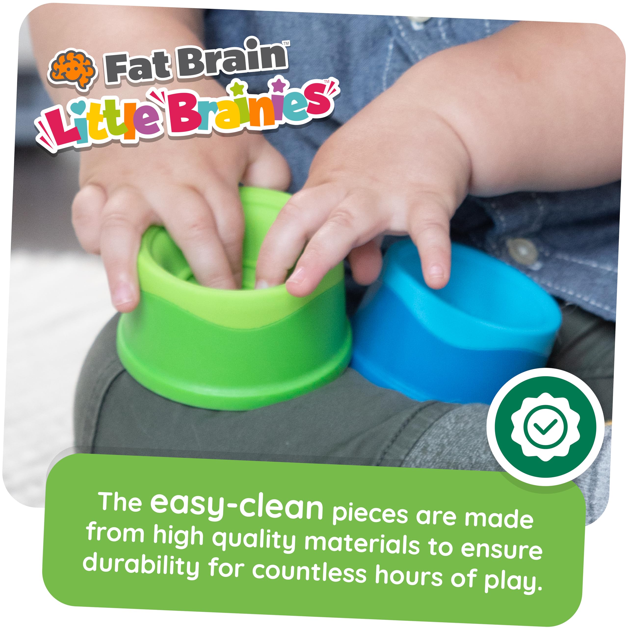 Fat Brain Toys Dimpl Stack durable BPA-free toy for long-lasting play.