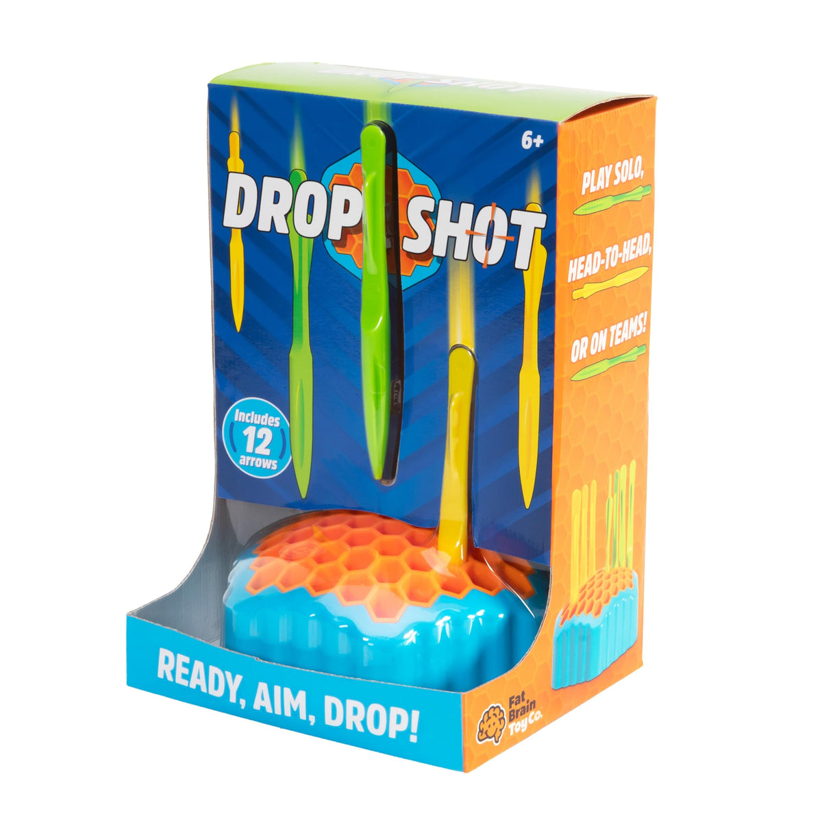 Fat Brain Toys Drop Shot game board with hex grid for competitive two-player play.