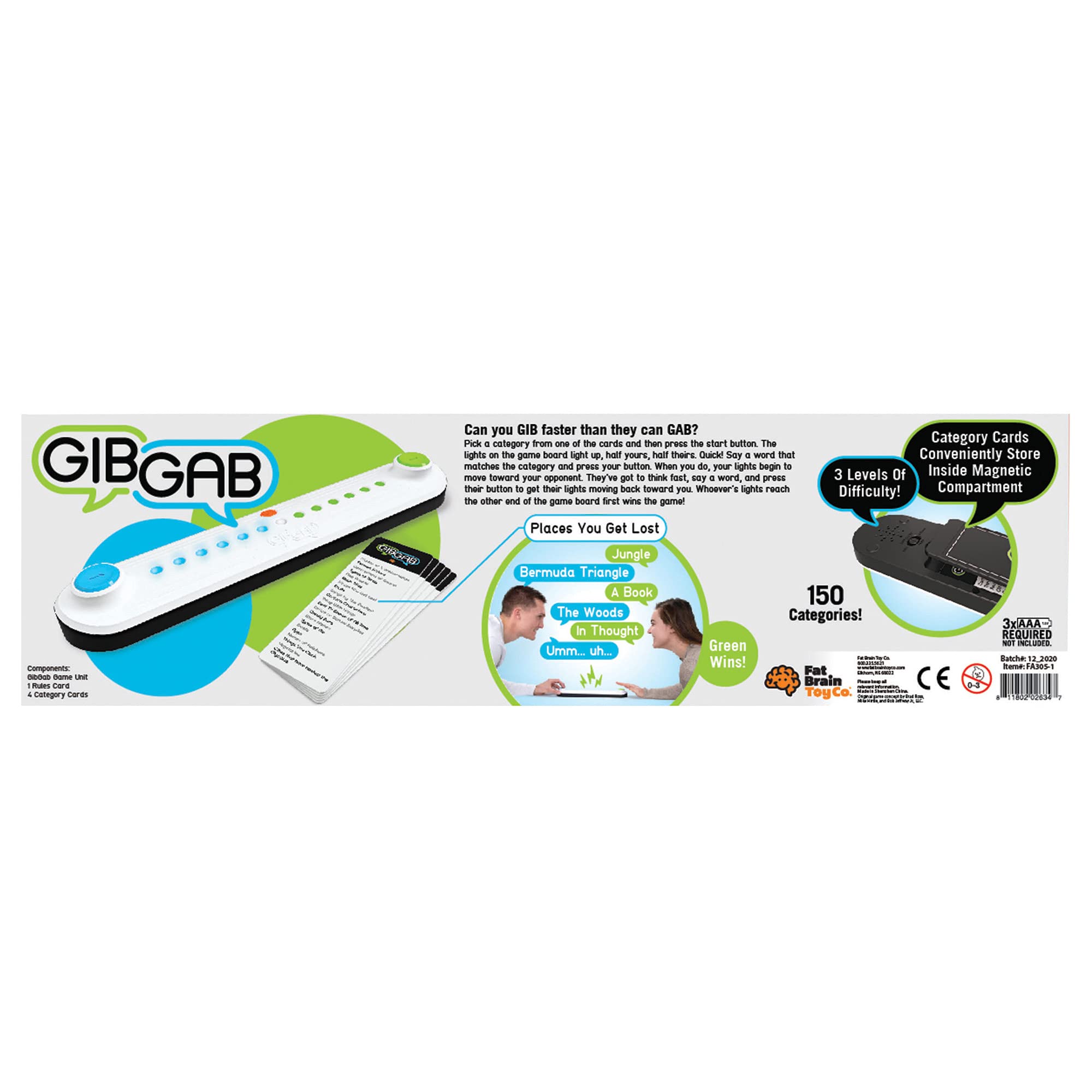 Ages 8+ play scenario with GibGab on a table