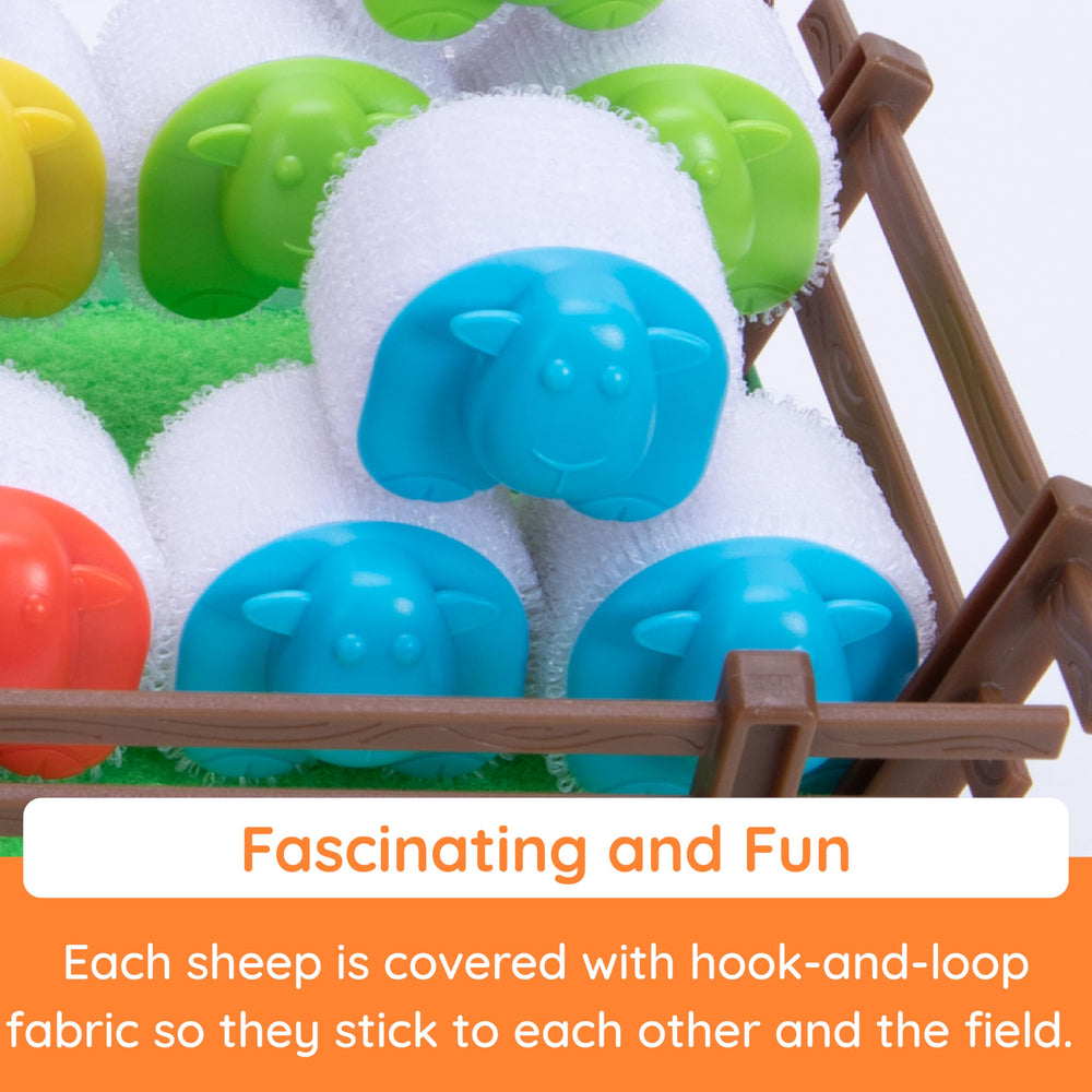 Fat Brain Toys Heap-O-Sheep box open to paddock and 16 sheep
