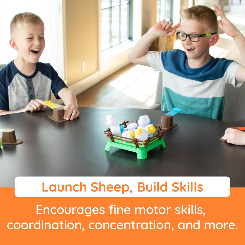 Fat Brain Toys Heap-O-Sheep catapult game blends learning with laughter