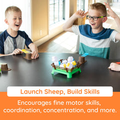 Fat Brain Toys Heap-O-Sheep catapult game blends learning with laughter