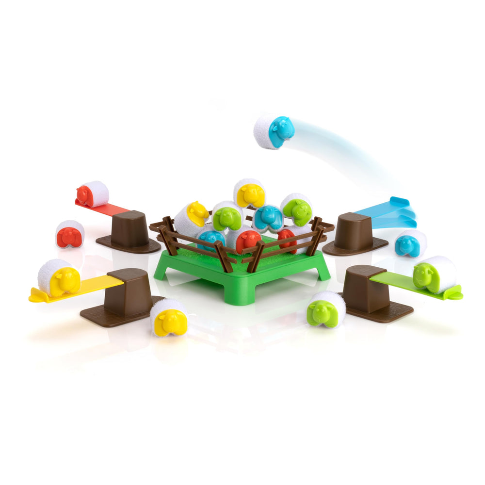 Fat Brain Toys Heap-O-Sheep paddock setup for family gaming and skill-building
