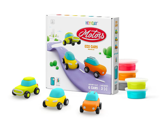 Fat Brain Toys Hey Clay Eco Cars app instructions guide kids through interactive car-building steps