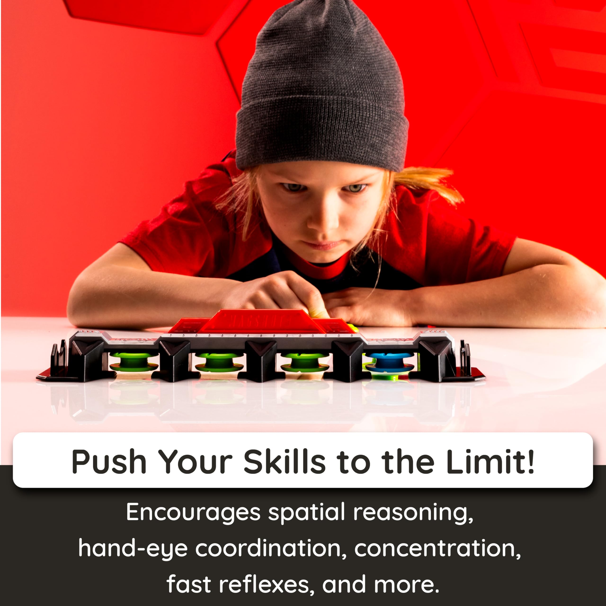 Fat Brain Toys Magshuto Rail Sticky Pads prevent sliding for stable, focused play.