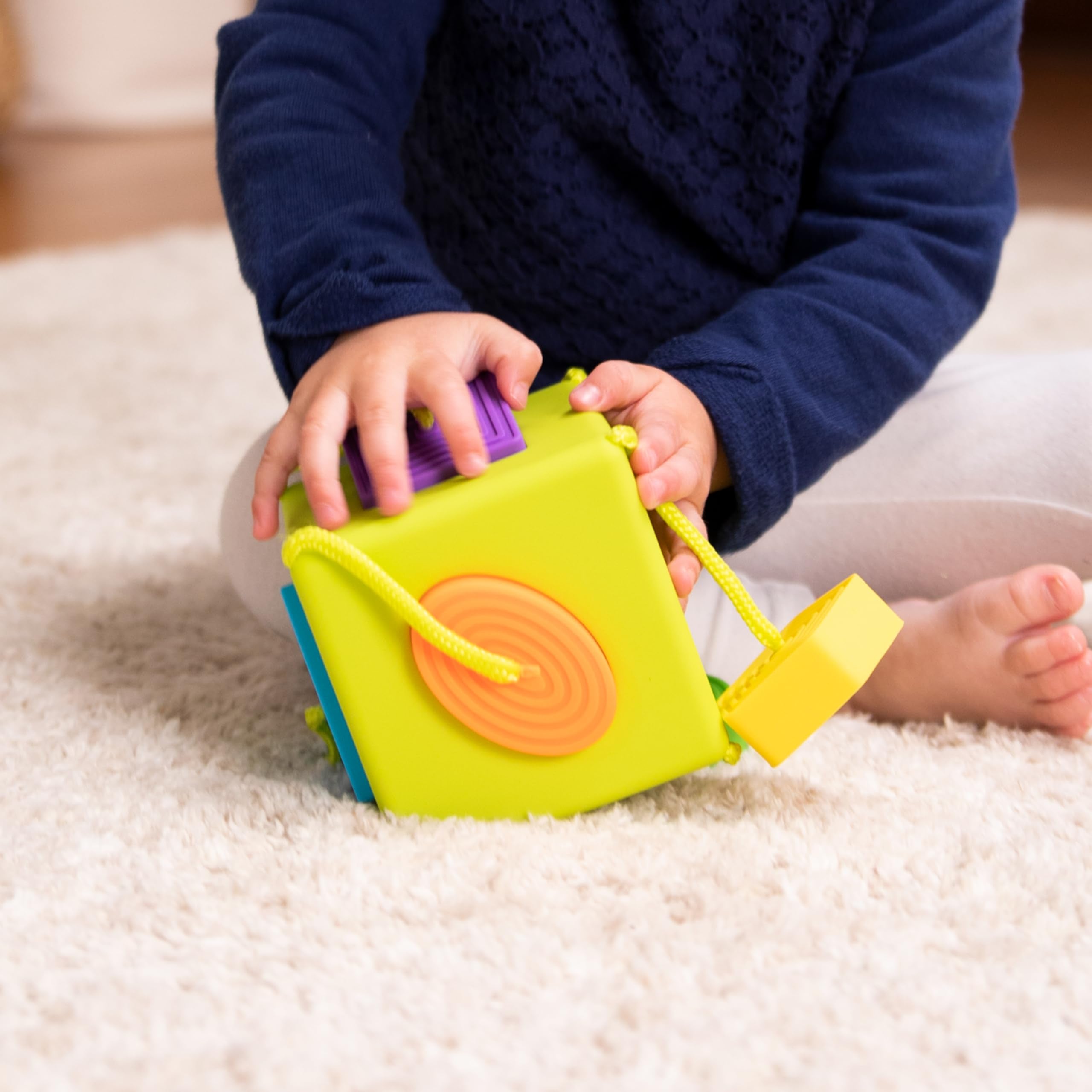 Fat Brain Toys OombeeCube silicone shapes for safe teething and sensory play