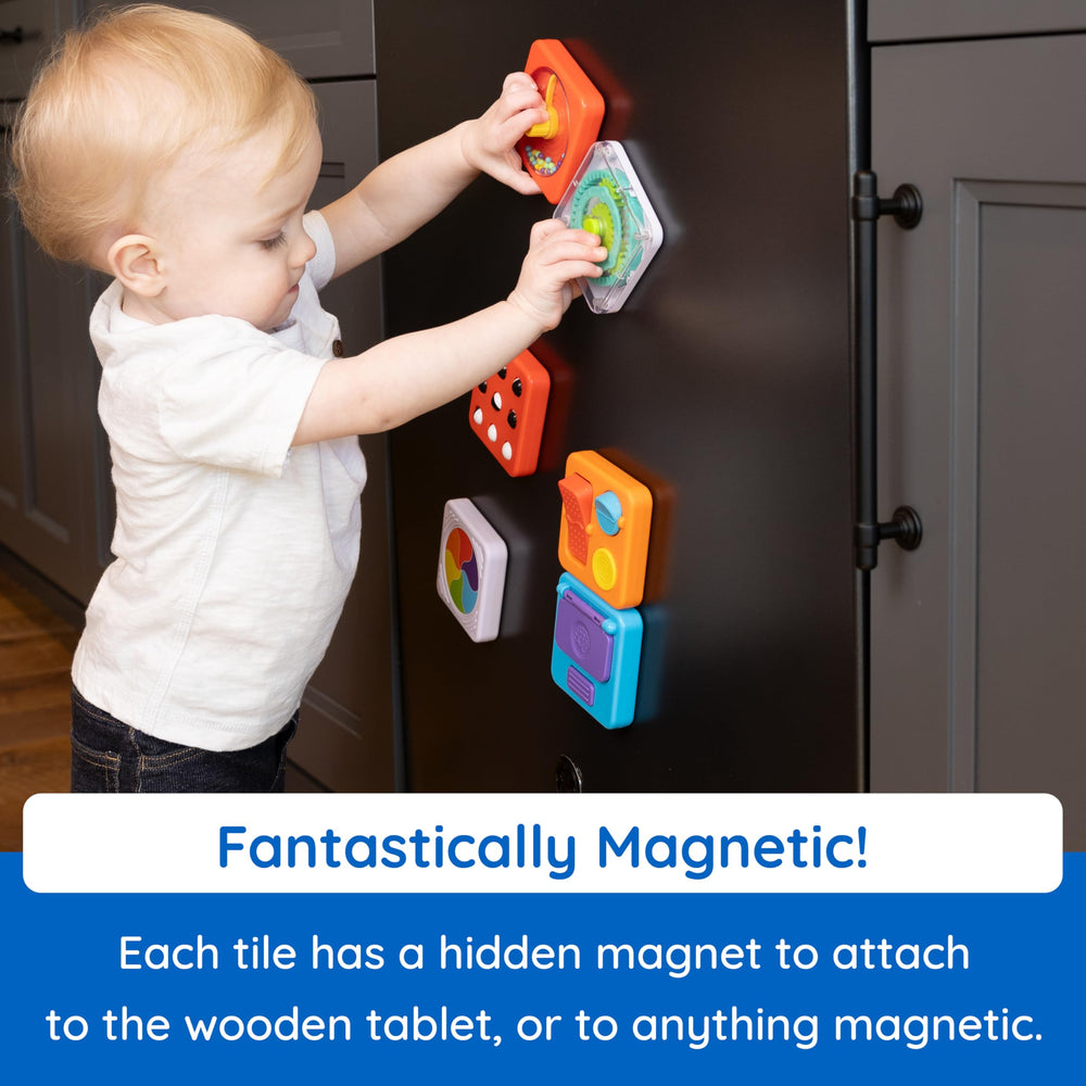 Fat Brain Toys PlayTab dual-colored balls roll for color matching play.