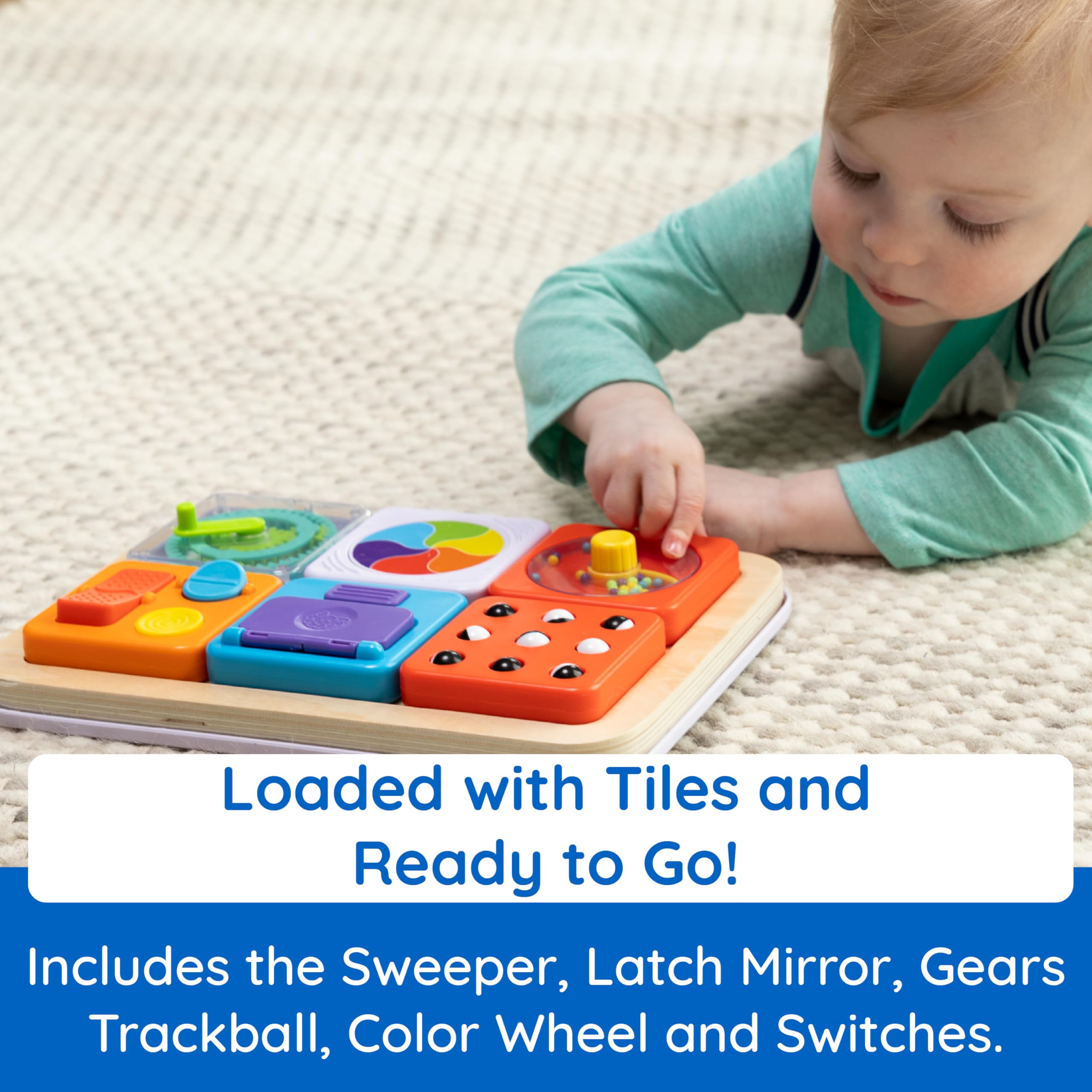 Fat Brain Toys PlayTab push switches provide tactile interaction on the go.