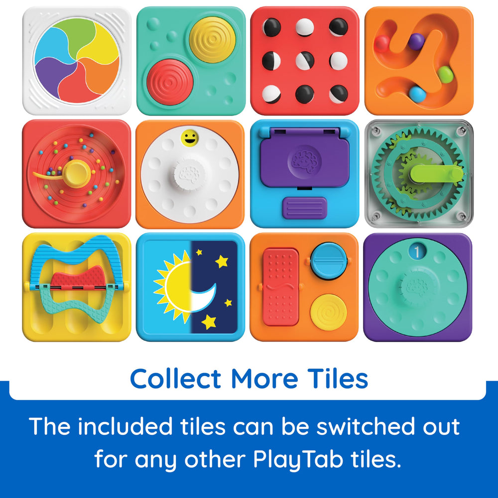Fat Brain Toys PlayTab tactile textures enhance sensory discovery.