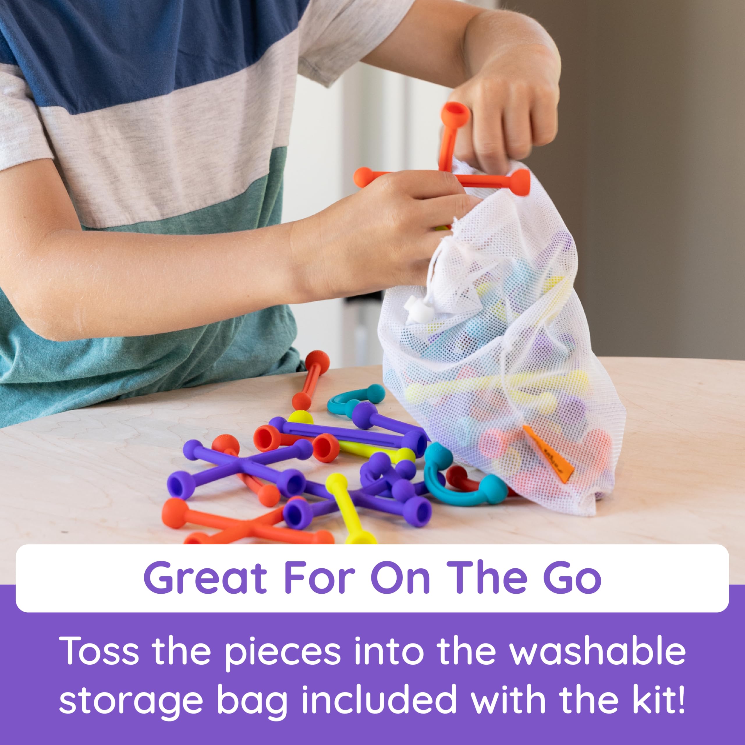 Fat Brain Toys Plip Kit dishwasher-safe silicone for easy cleaning.