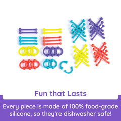 Fat Brain Toys Plip Kit silicone texture closeup with color and flexibility.