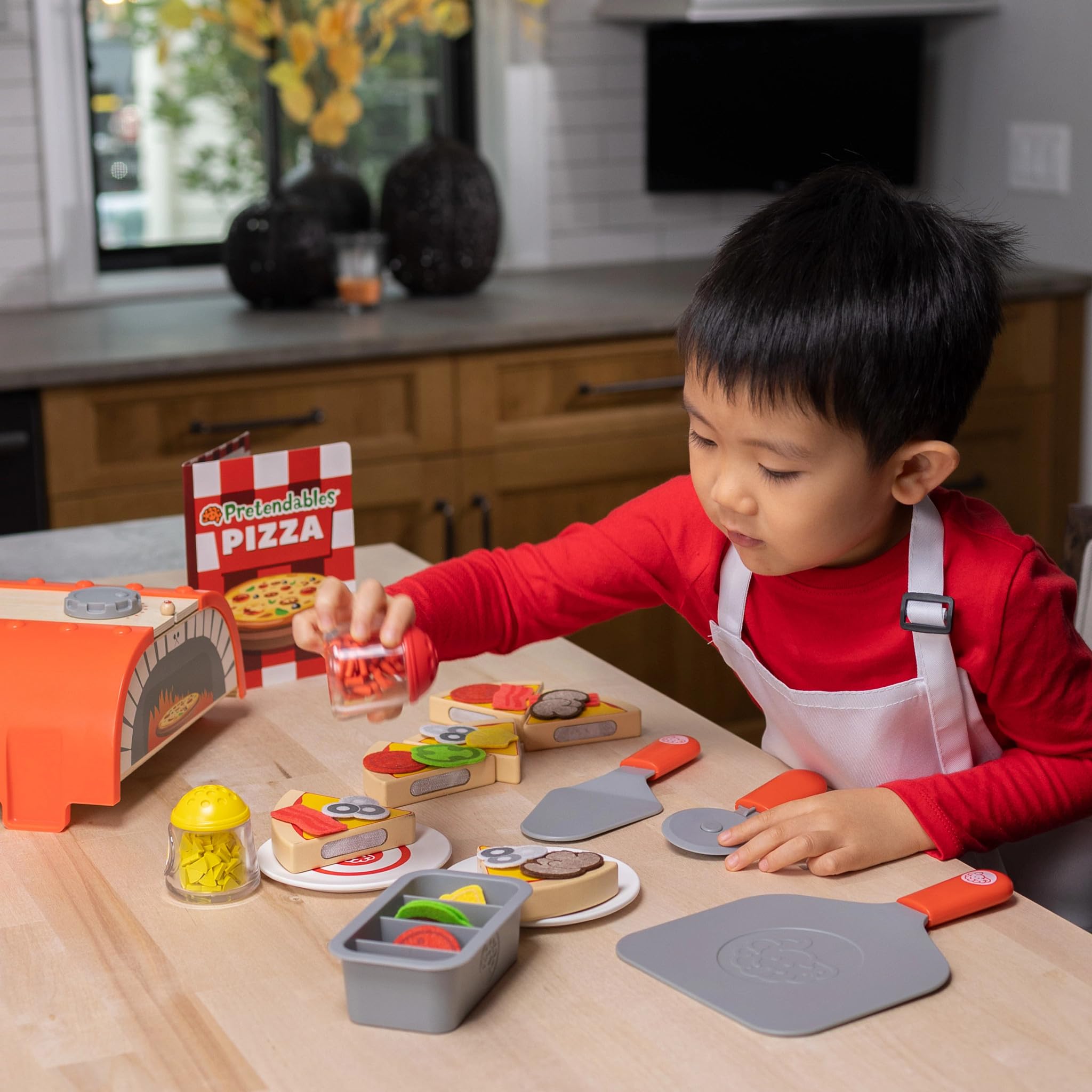 Fat Brain Toys Pretendables Backyard Pizza Oven Set pizza peel for sliding pies