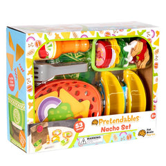 Fat Brain Toys Pretendables Nacho Set ingredients tray with tongs for hands-on pretend cooking.