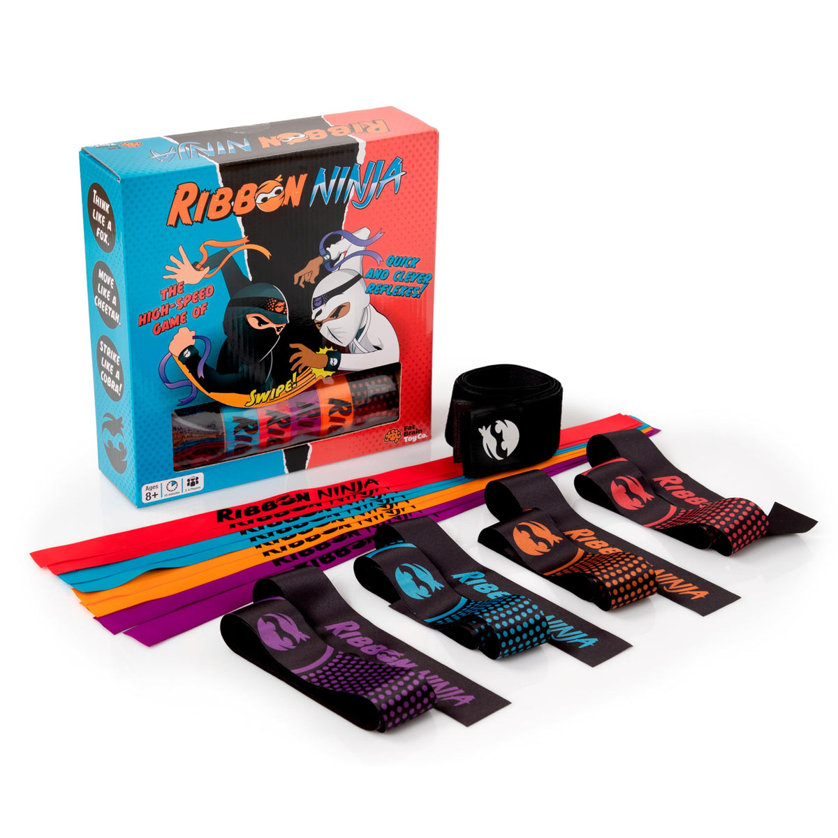 Fat Brain Toys Ribbon Ninja Game package with contents shown for outdoor fun