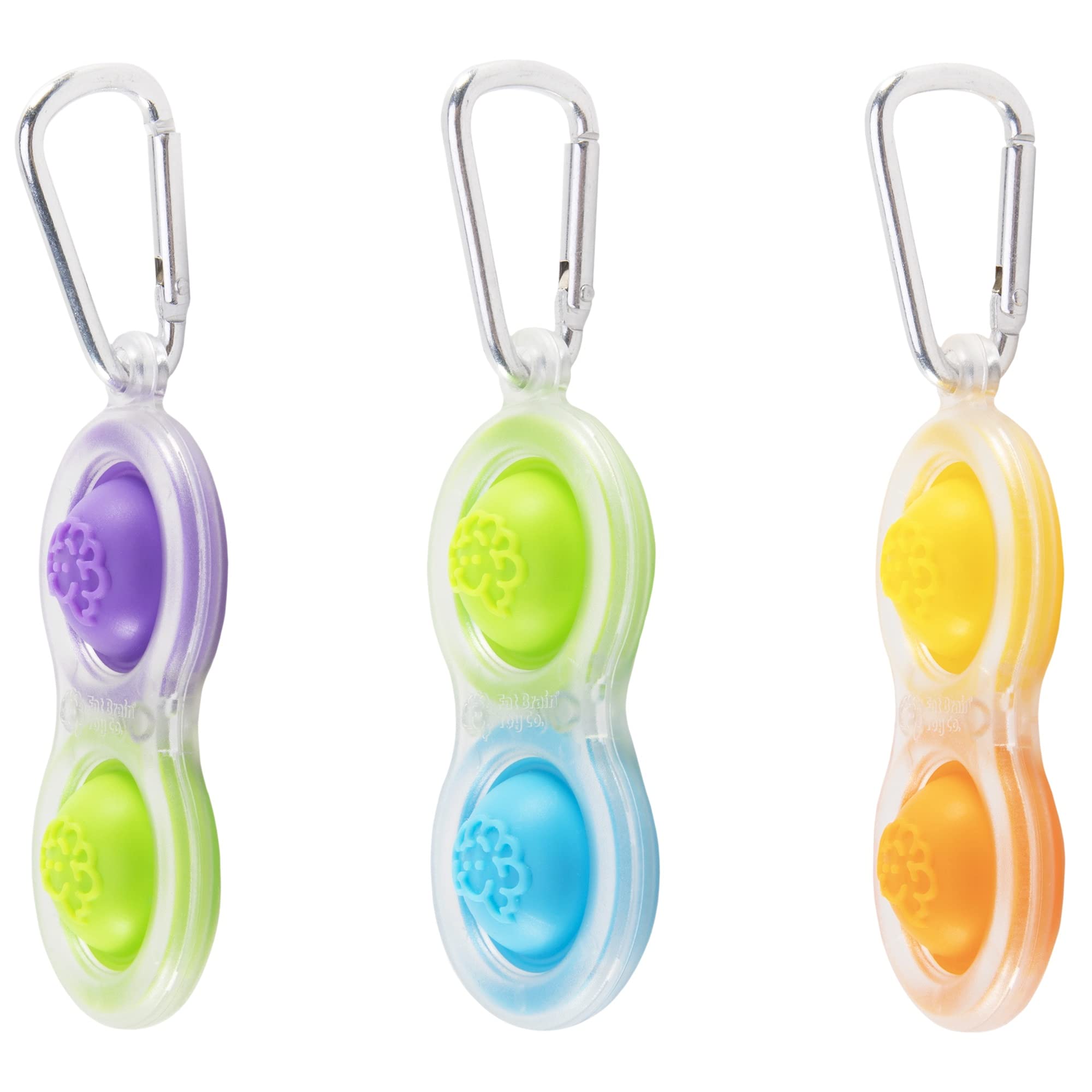 Fat Brain Toys Simpl Dimpl Clear 3 Pack close-up; satisfying pops for fidget-friendly play.