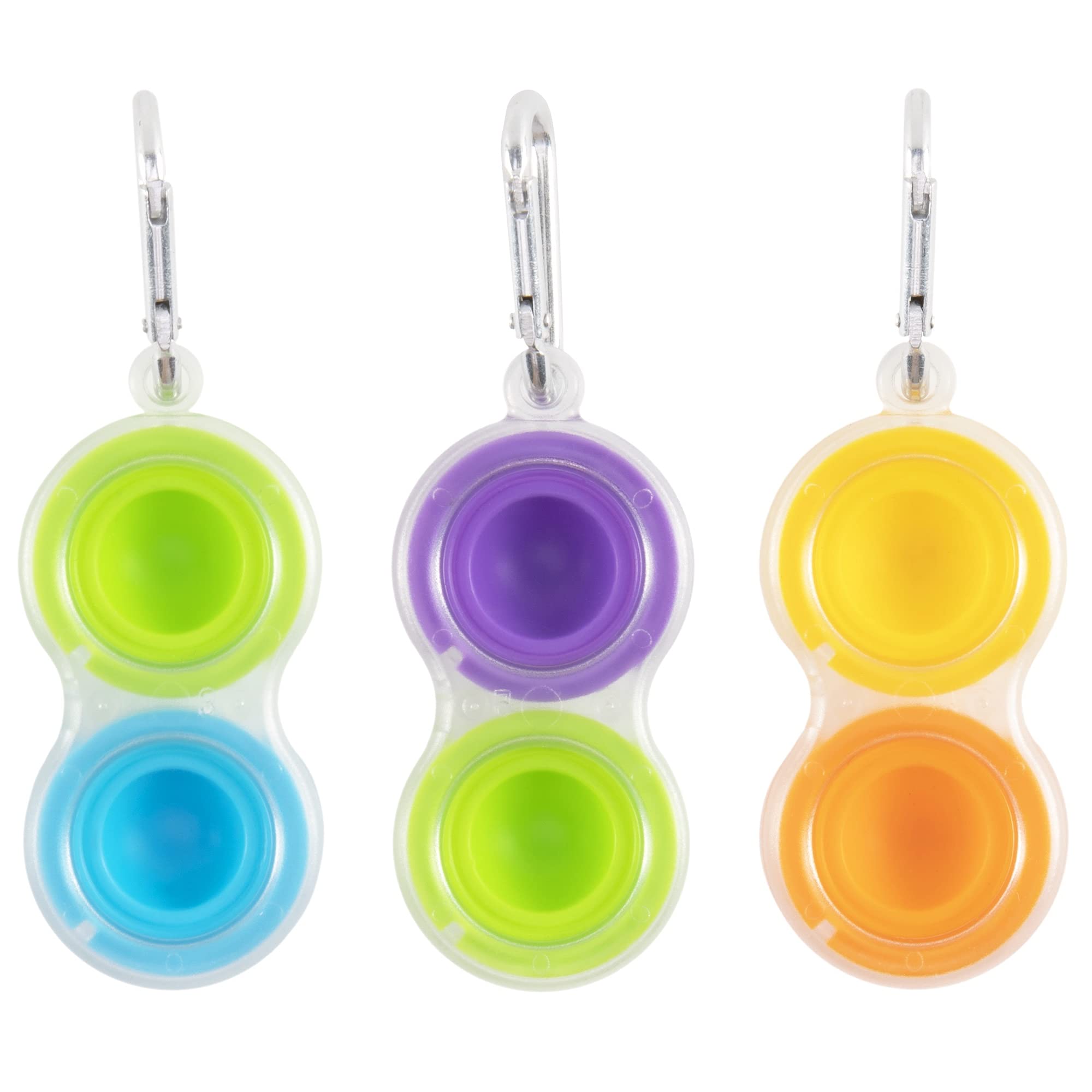 Fat Brain Toys Simpl Dimpl Clear 3 Pack compact travel-friendly set; easy to carry.