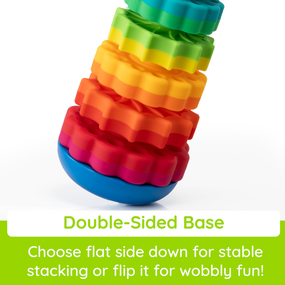 Fat Brain Toys SpinAgain cause-effect-tumble capturing toddler curiosity during play sessions.
