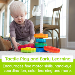 Fat Brain Toys SpinAgain no-bpa construction supports safe toddler play.