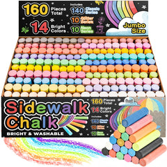Fat Zebra Designs 160pcs sidewalk chalk colors for outdoor art and play.