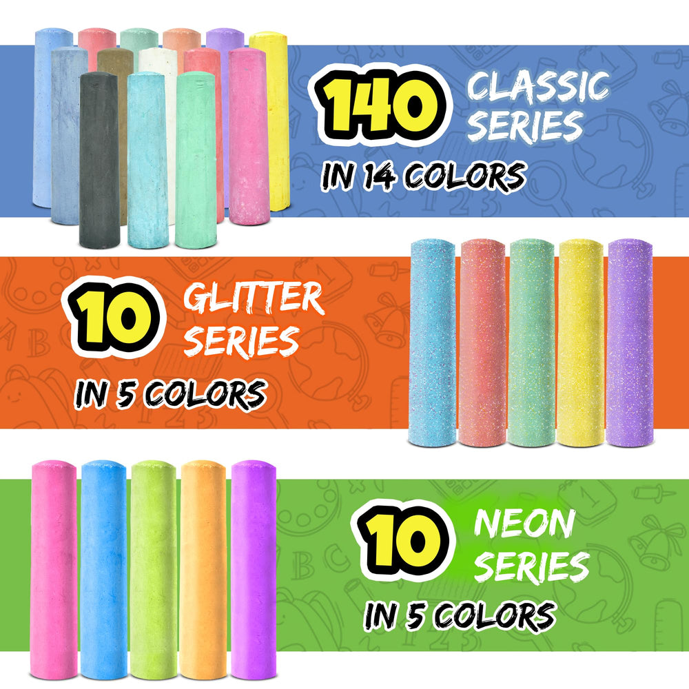 Fat Zebra Designs neon glitter sidewalk chalk for bright, eye-catching sidewalk designs.