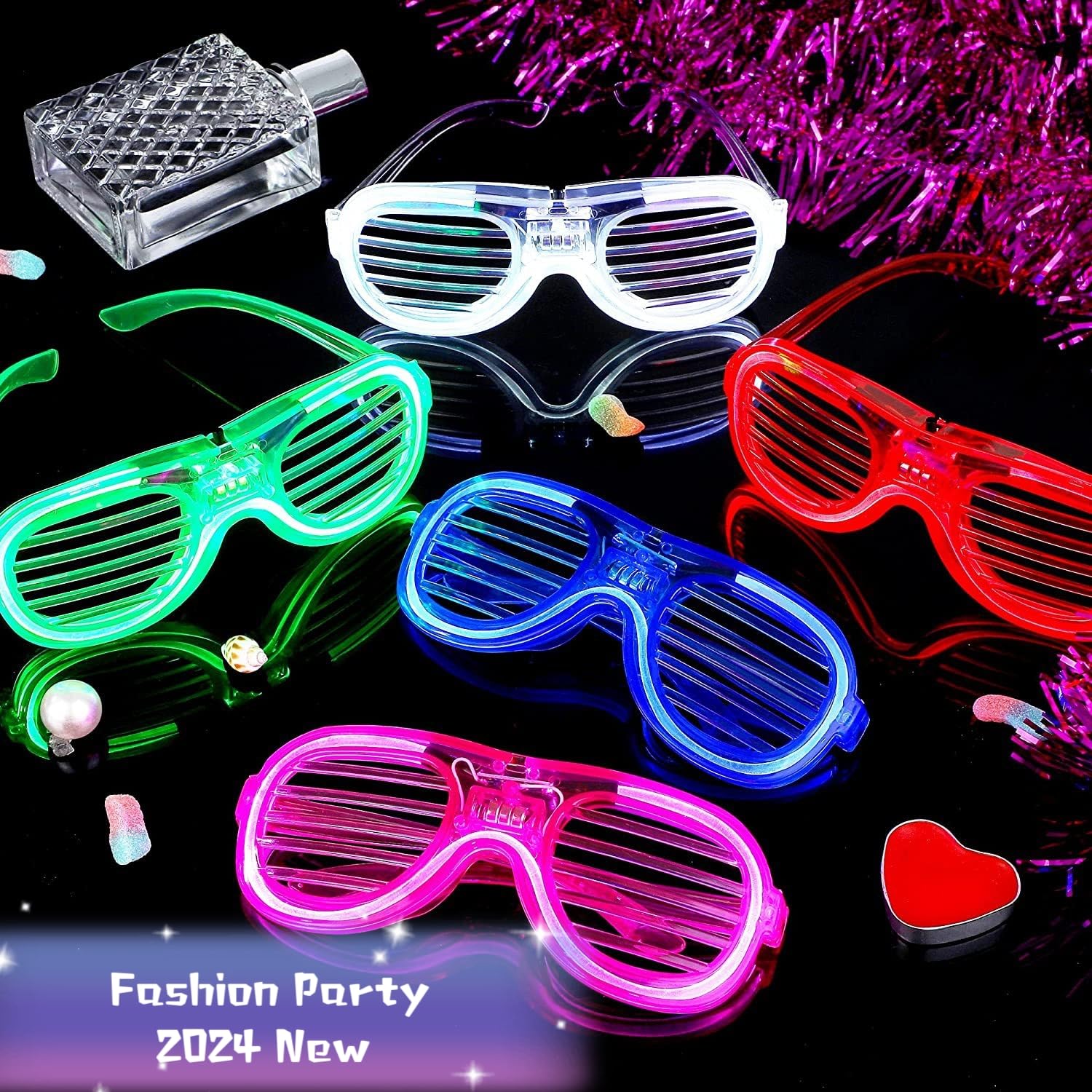 FathiSooc LED glasses red glow perfect for Halloween and raves