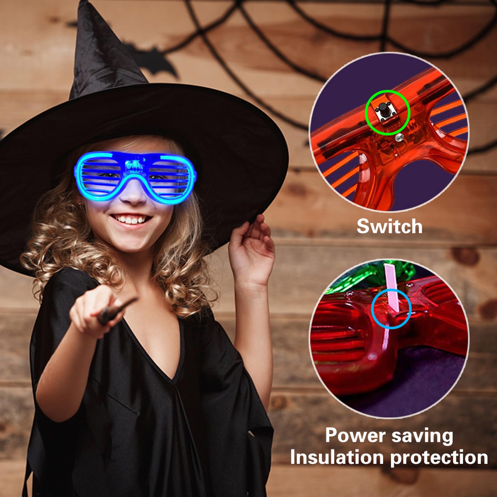 FathiSooc LED glasses night party shot highlighting hands-free lighting