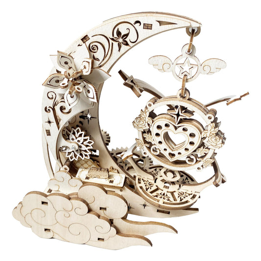 FAUCLY wooden 3D puzzle assembly scene shows precise cuts for a satisfying challenge.