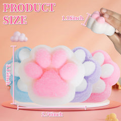 FauKait cat paw squishy blue, soothing tactile fidget for focus.