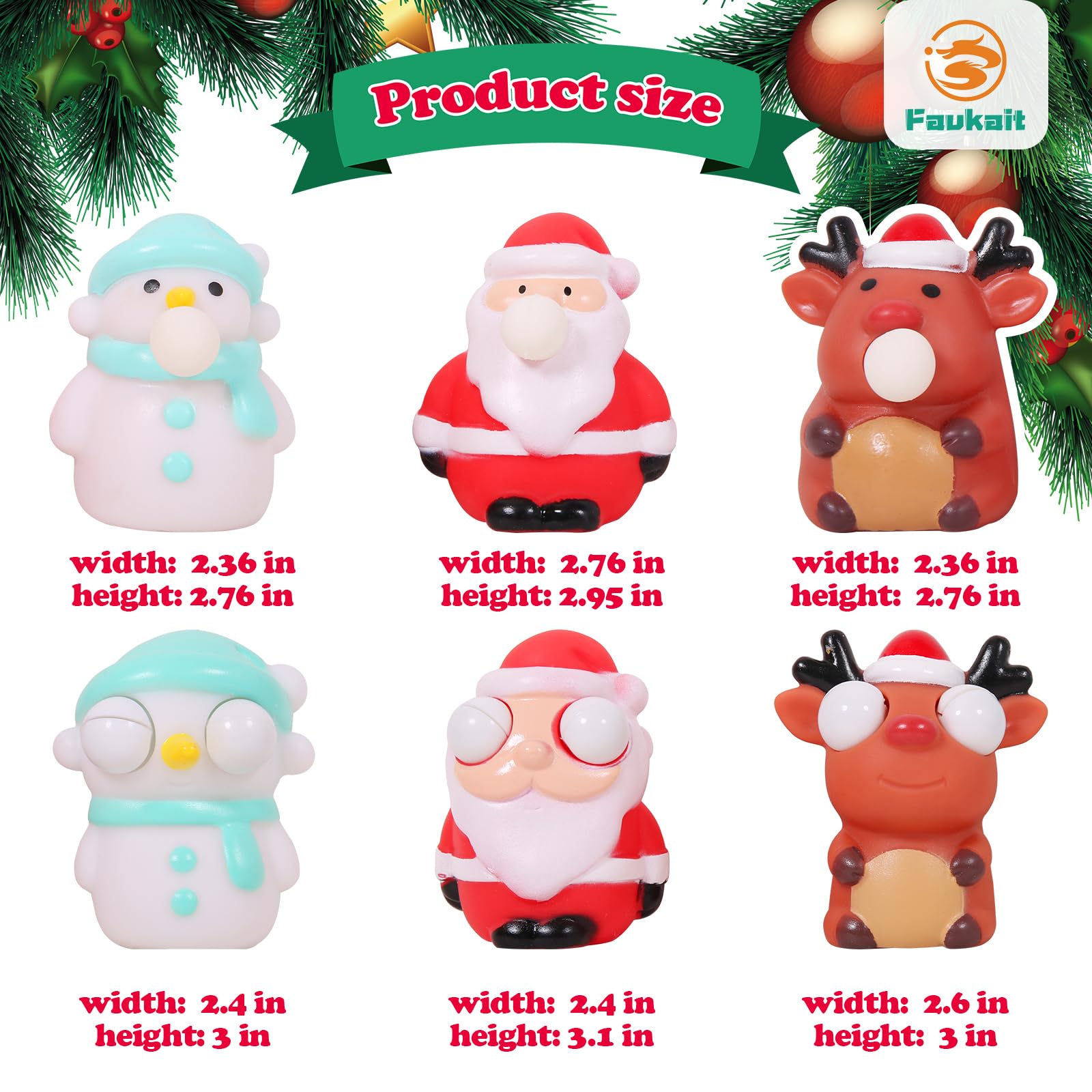 FauKait Stocking display with Squeeze Eyes toys suggests festive gifting ideas