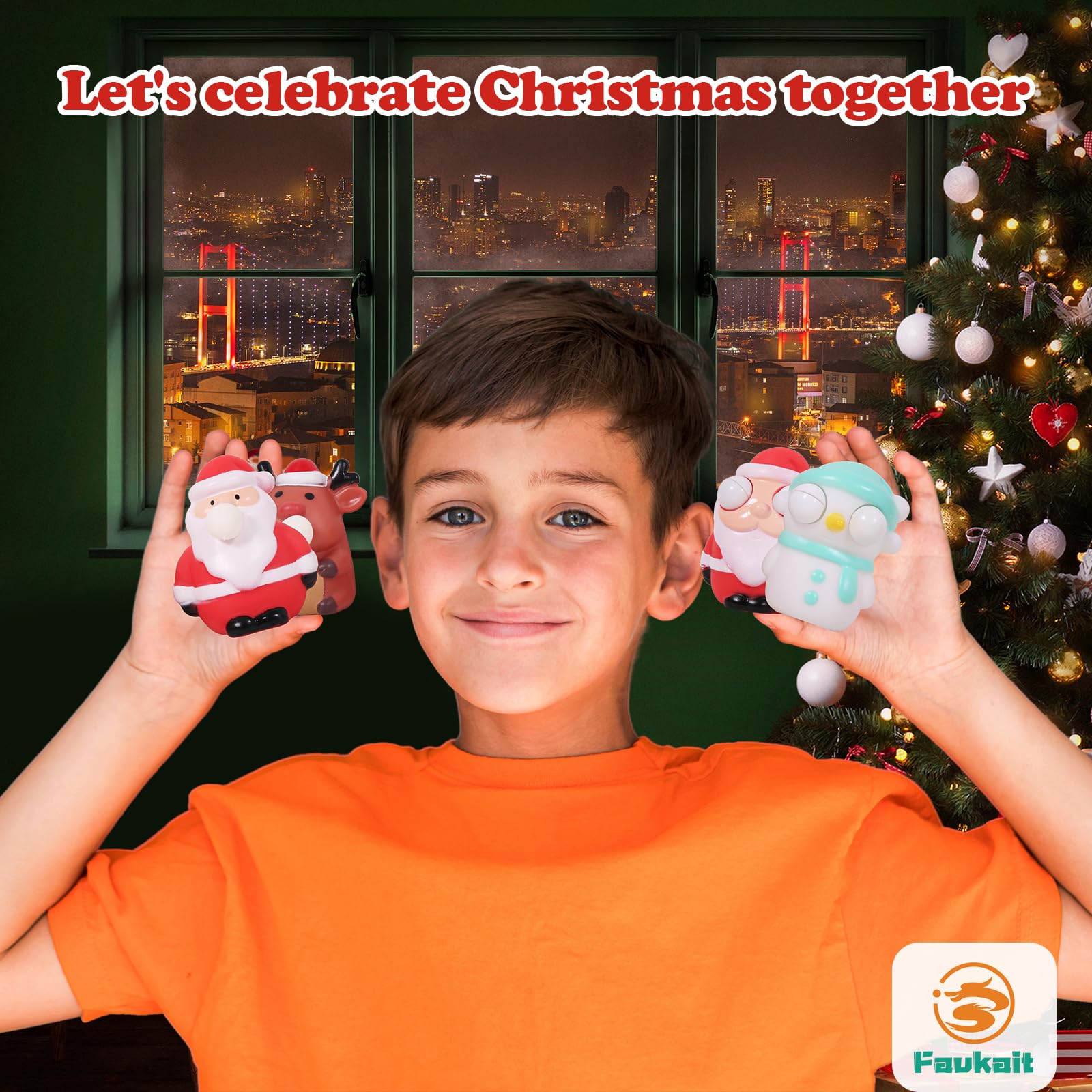 FauKait three-pack display, showcasing Christmas styles for gifting