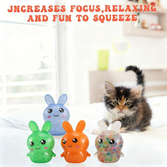 FauKait Easter Bunny stress ball in basket, perfect Easter decor accent.