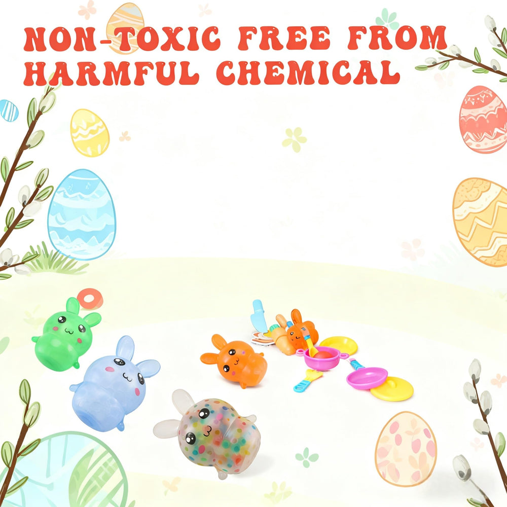 FauKait Easter Bunny stress ball set in hand, pocket-sized relief.
