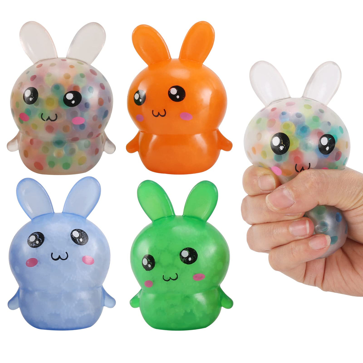 FauKait Easter Bunny stress ball white, palm-sized and soothing to touch.