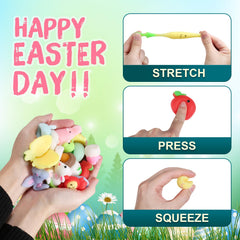 FauKait 32-pack Easter Mochi squishies offer colorful shapes for stress relief and play.