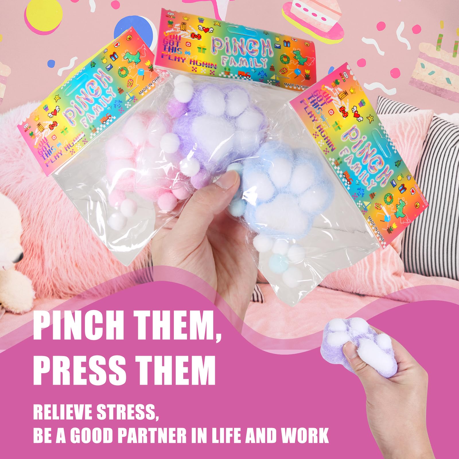 FauKait kawaii squishies assorted, desk companion for focus and fun.