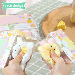FauKait 2-pack hamster squeeze toys, durable TPR material for repeated handling.