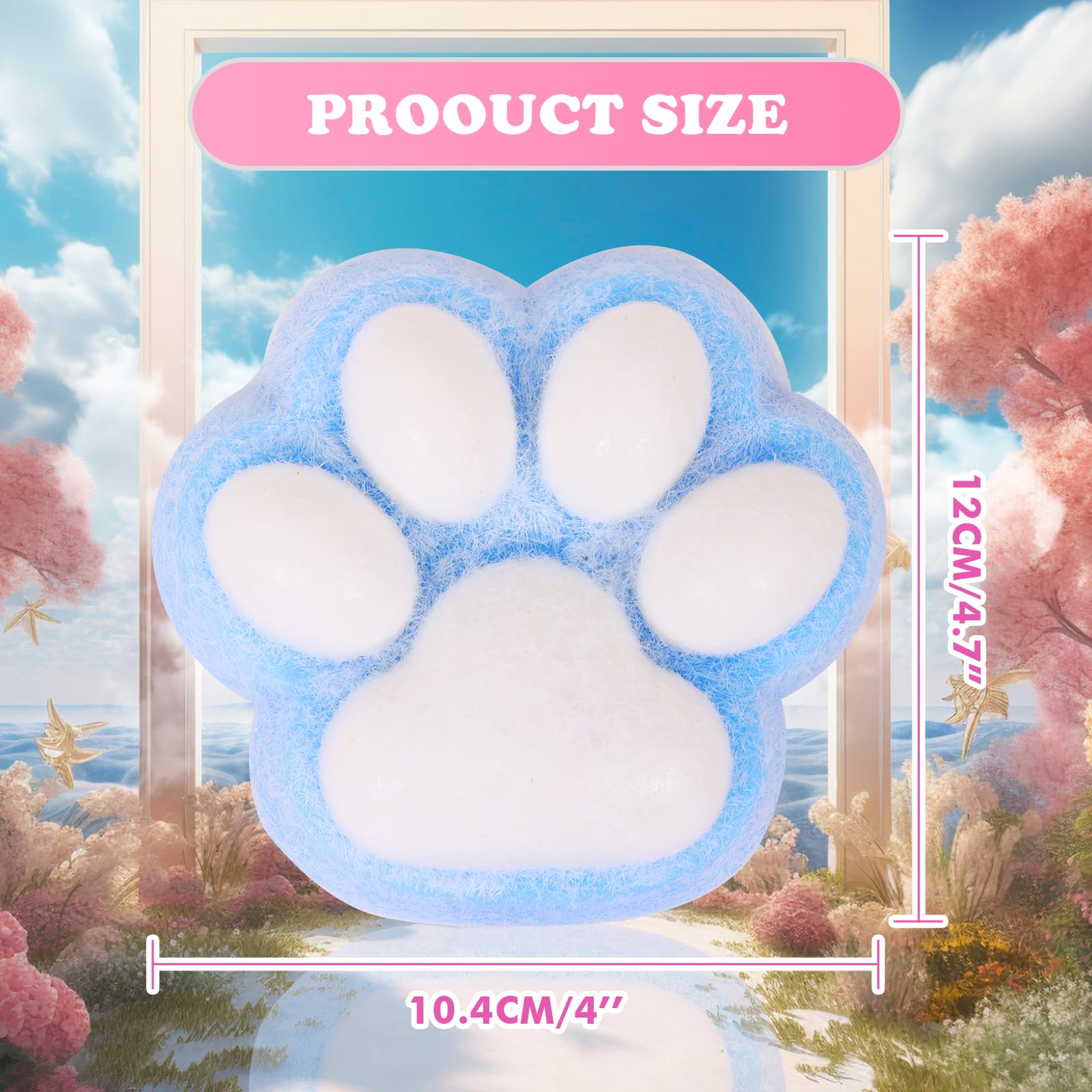FauKait pink cat paw stress reliever, pocket-friendly.