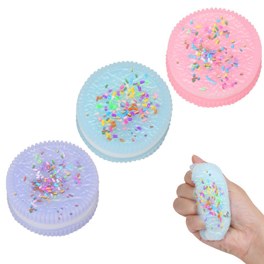 Faukait pink cookie squishy front view promoting calm desk play