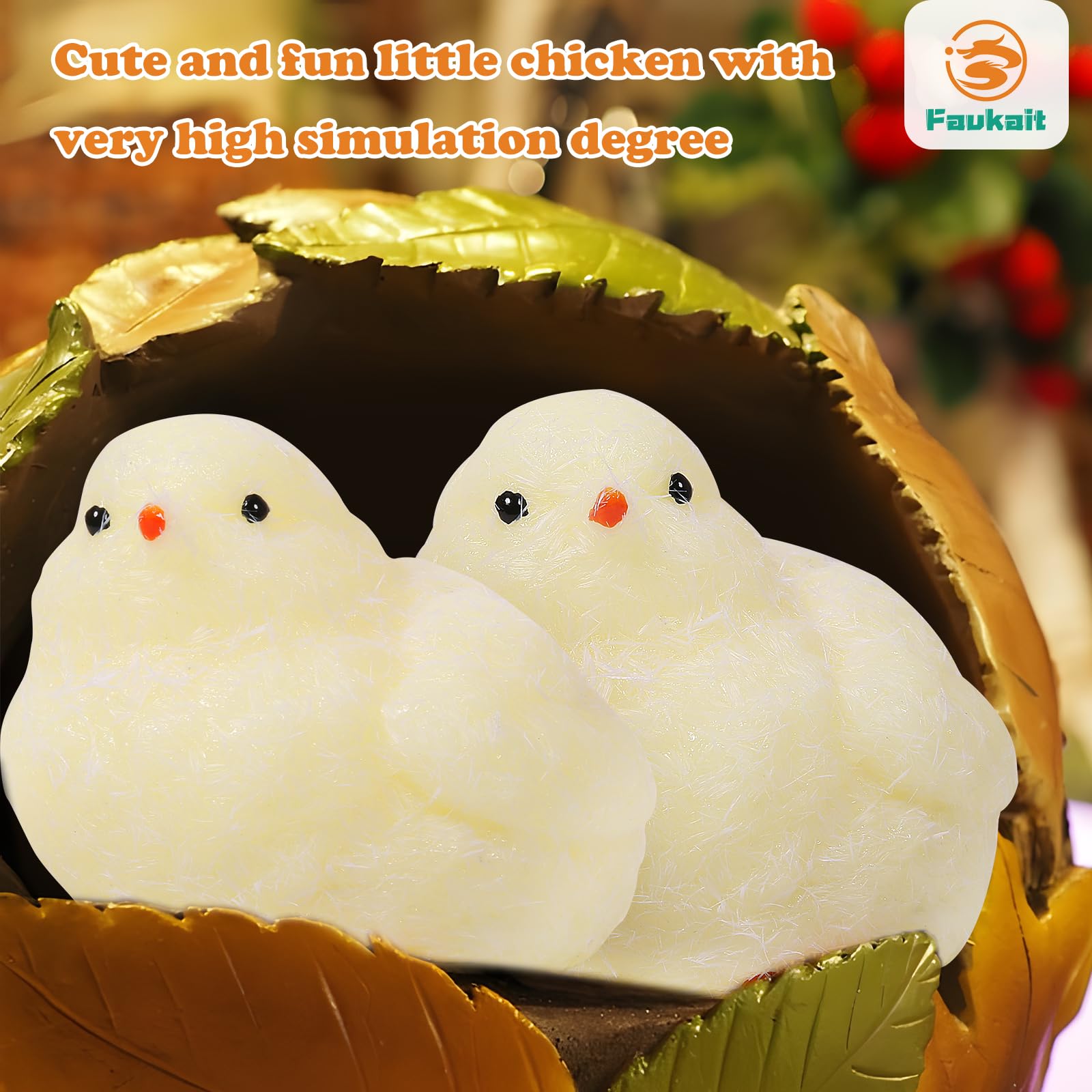 FauKait silicone chick stress relief toy close-up with oil sheen and realistic features.