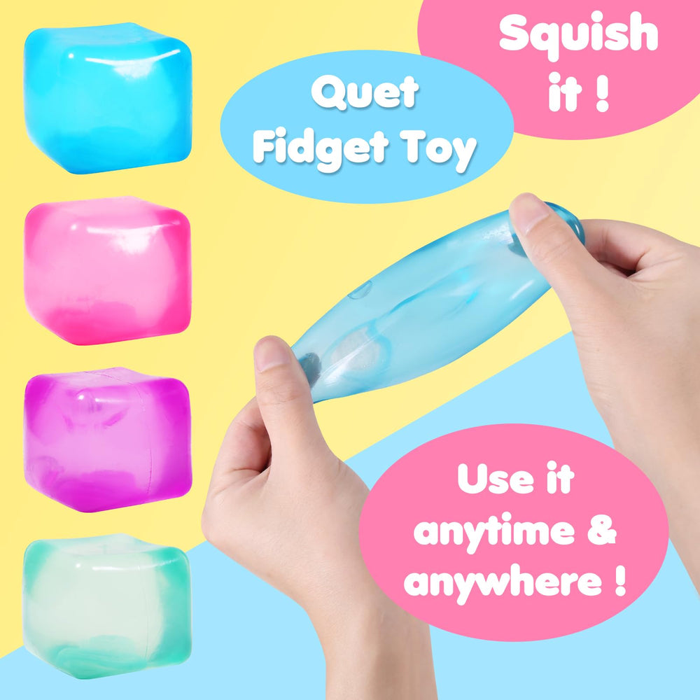 FauKait stress cube blue close-up delivers calming tactile sensation on the go.
