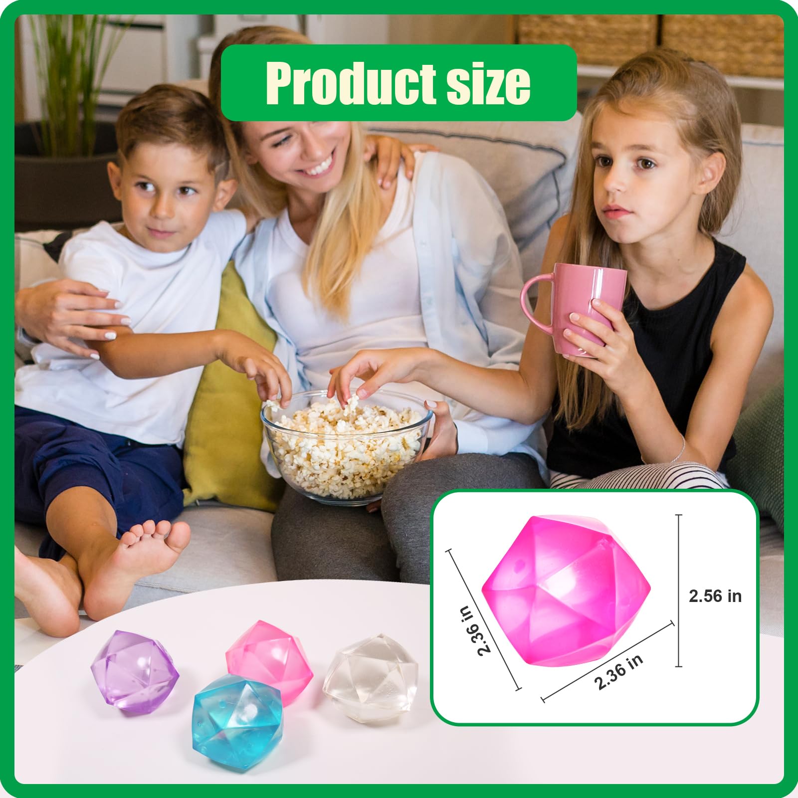 FauKait stress cube color-packaging options pink purple blue white show variety.