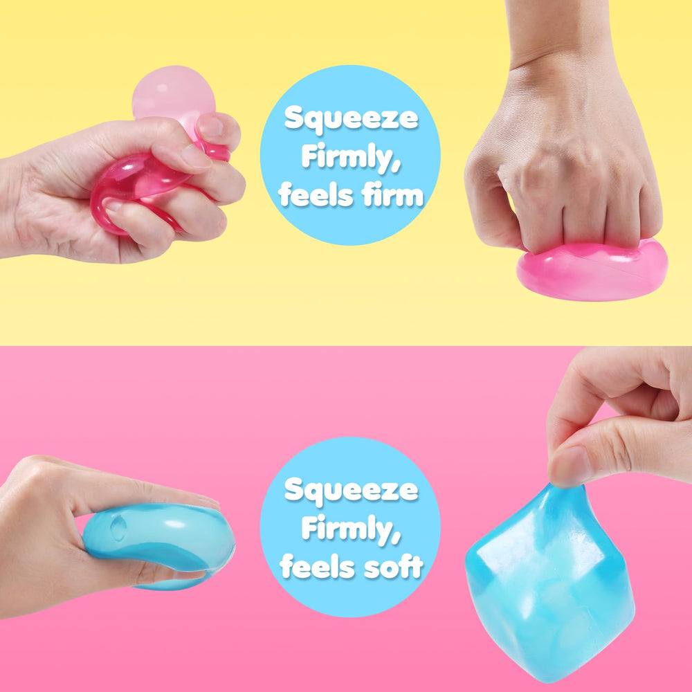 FauKait 3-pack stress cubes in pink, blue, and purple for versatile use.