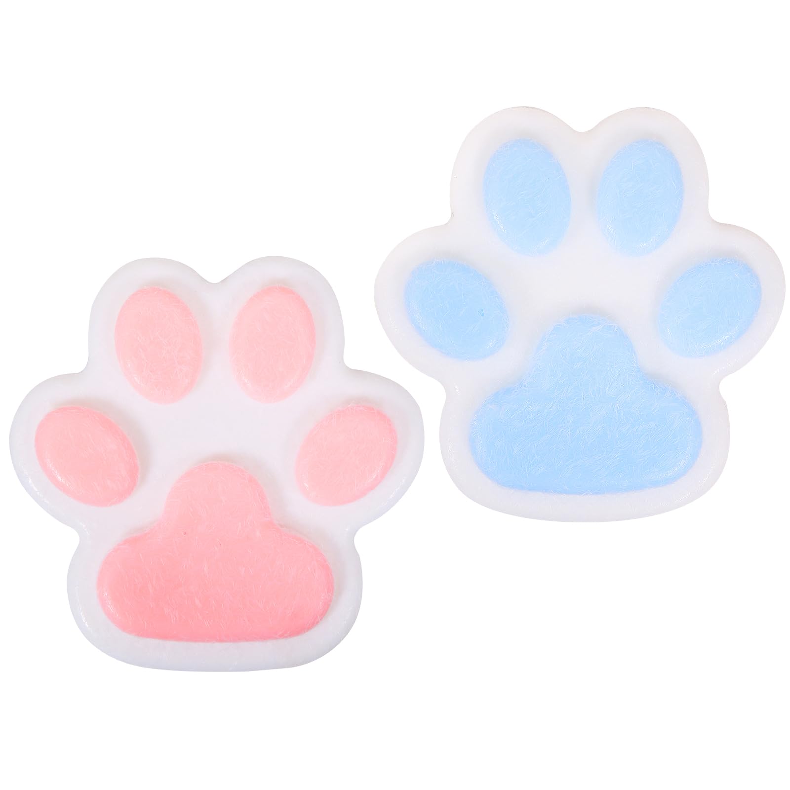 FauKait two-piece cat paw squishy toys for desk decor and tactile play.