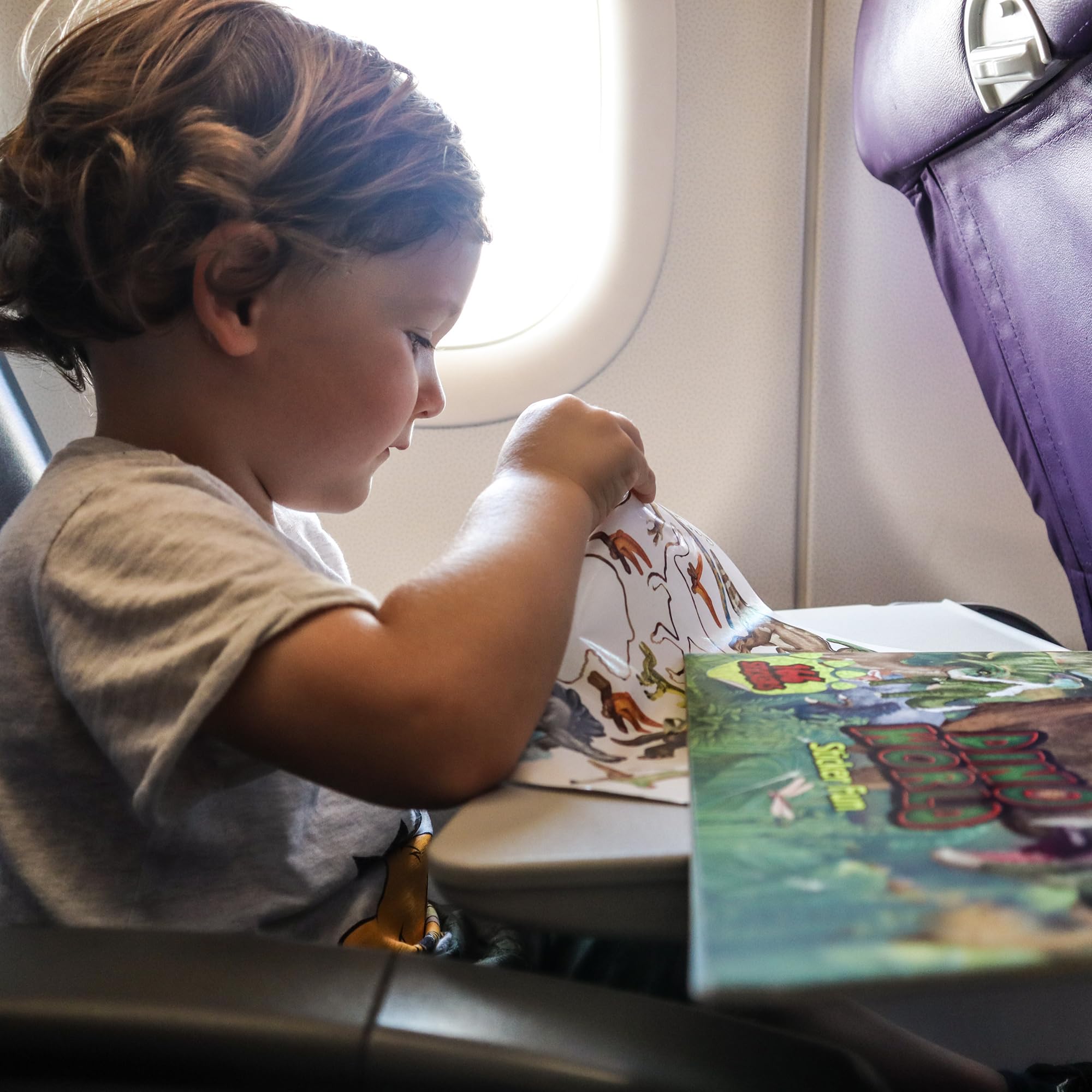 FAVORGEAR Puffy Sticker Book play scenes showcase imaginative agricultural and safari adventures.