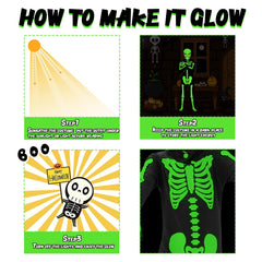 Faybox zip-up skeleton costume with simple on/off for kids