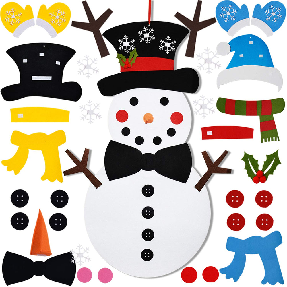 Fayoo DIY felt Christmas Snowman set with detachable ornaments for creative decorating.